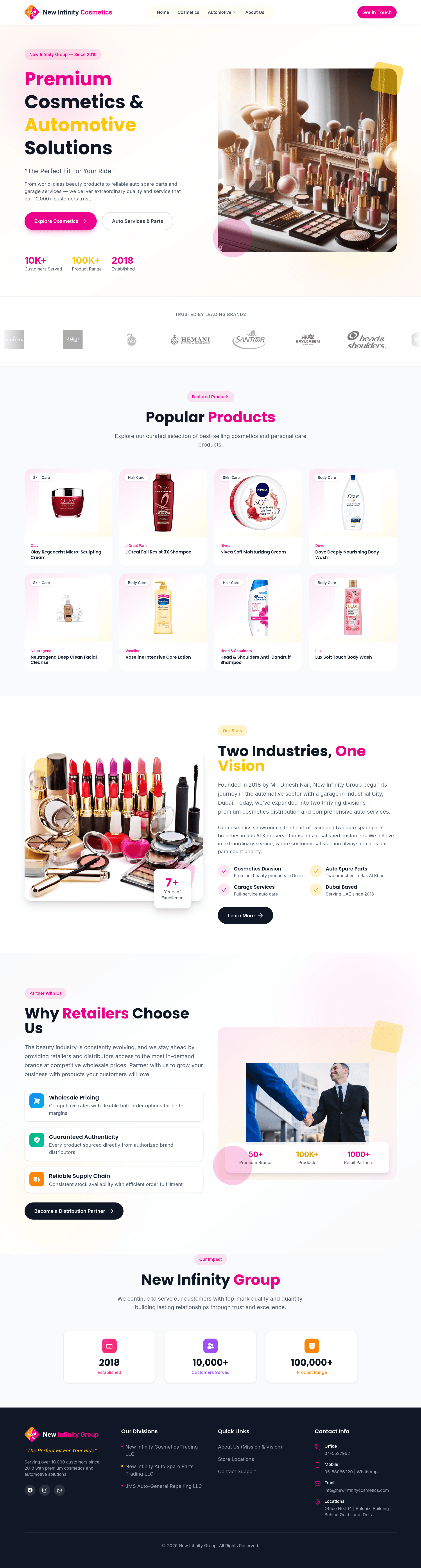 New Infinity General Trading LLC — web development project by Muhammed Shamveel, full-stack developer from Kozhikode, Kerala