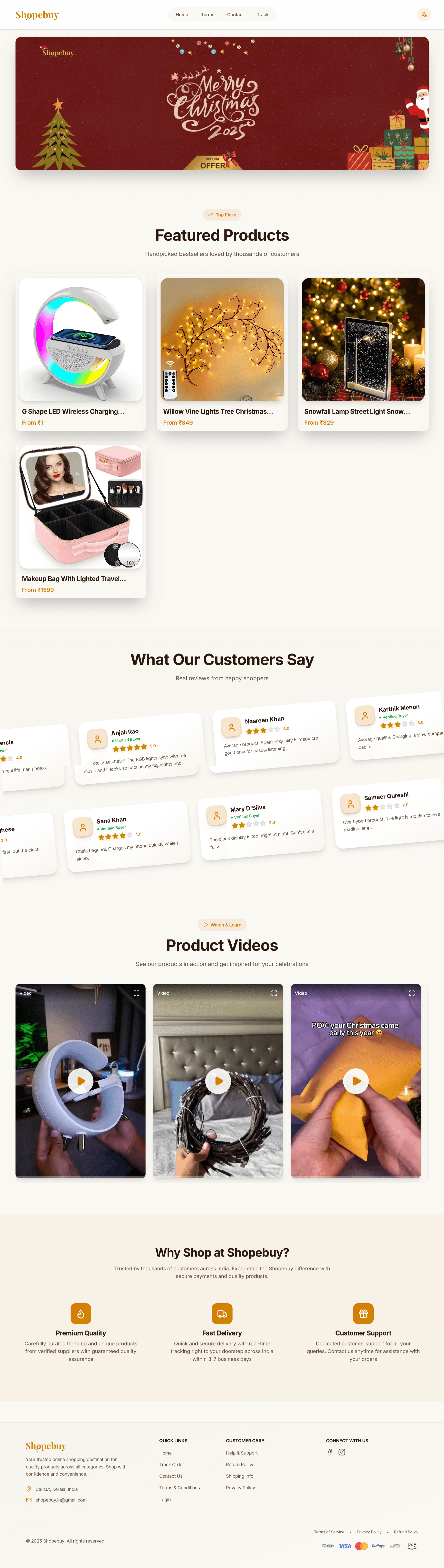 ShopeBuy E-Commerce Platform — web development project by Muhammed Shamveel, full-stack developer from Kozhikode, Kerala