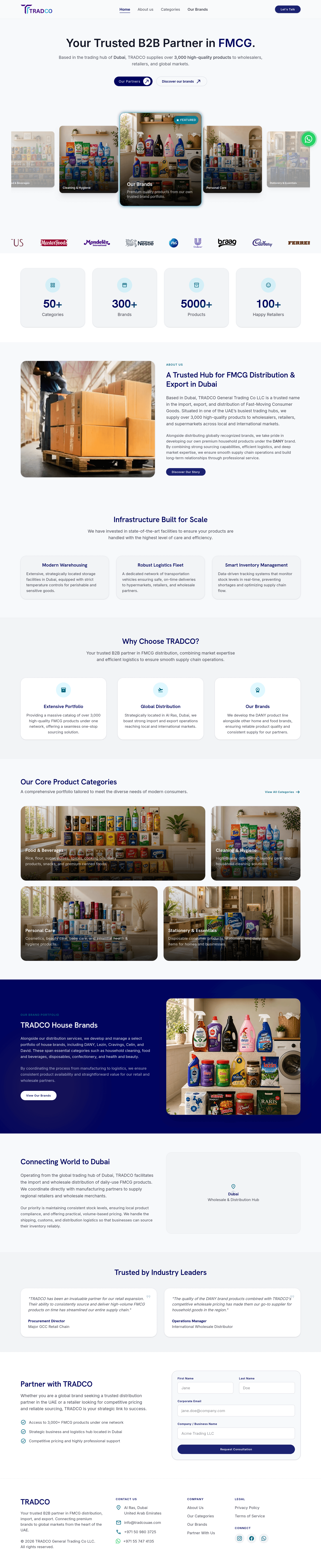 TRADCO General Trading Co LLC — web development project by Muhammed Shamveel, full-stack developer from Kozhikode, Kerala